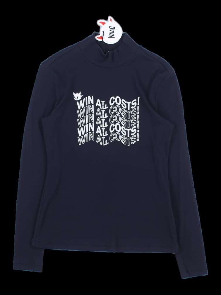 WAAC 네이비 하이넥 긴팔 티셔츠