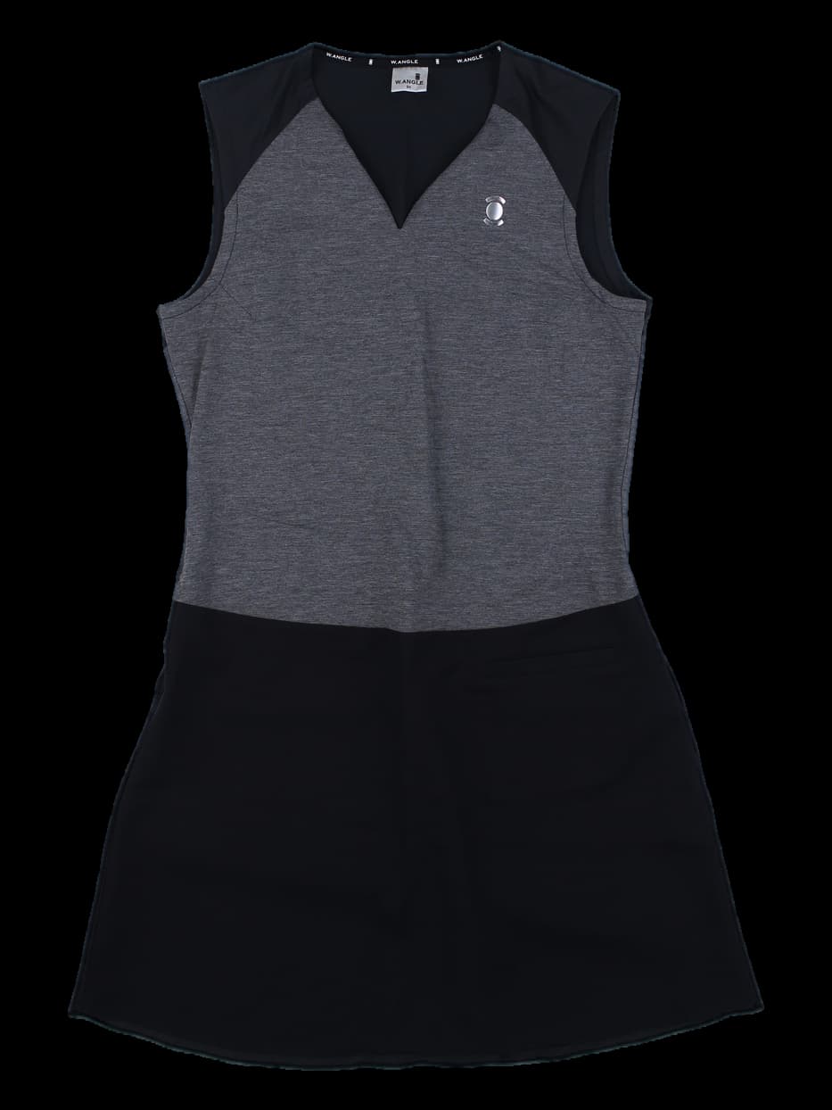 와이드앵글 여성 민소매 원피스 (그레이/블랙)
