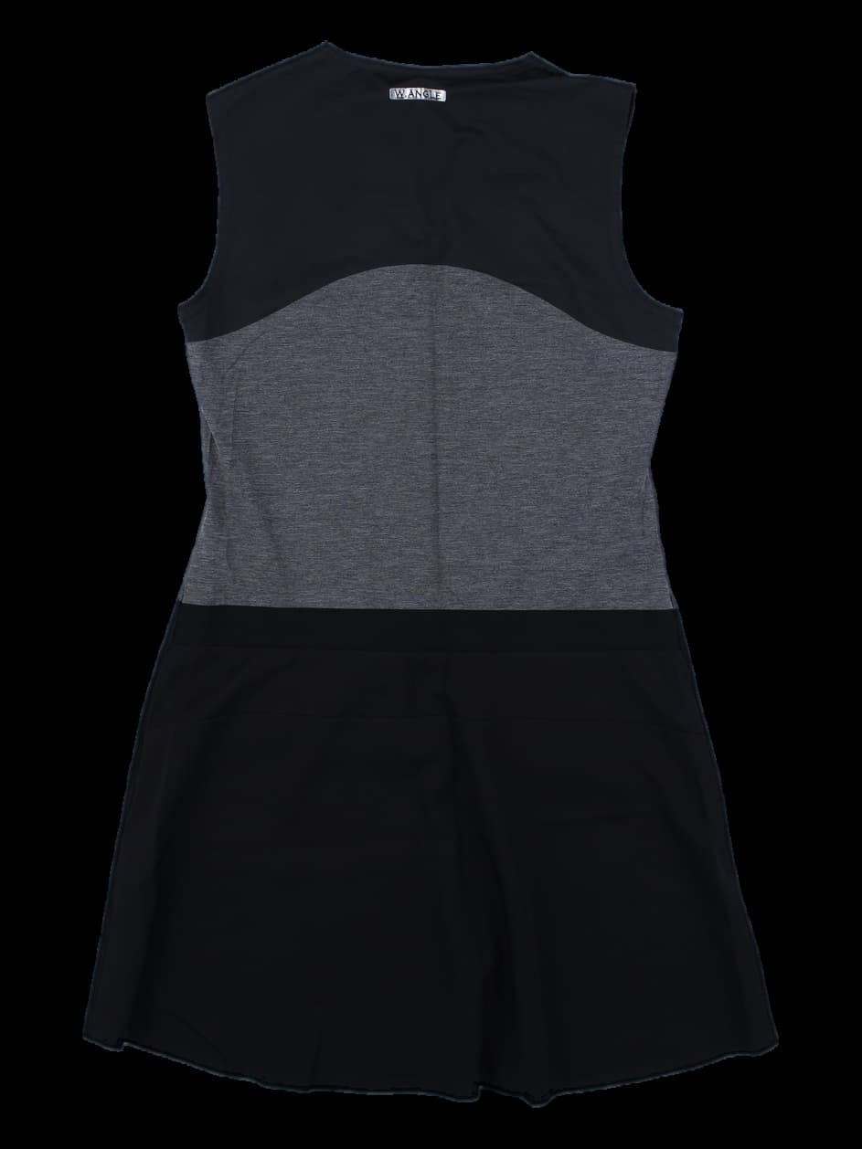 와이드앵글 여성 민소매 원피스 (그레이/블랙)