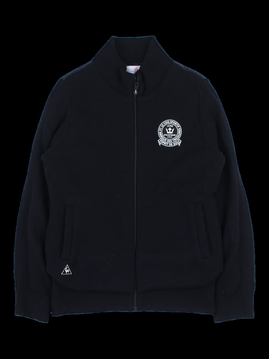 블랙 하이브리드 니트 패딩 집업 자켓