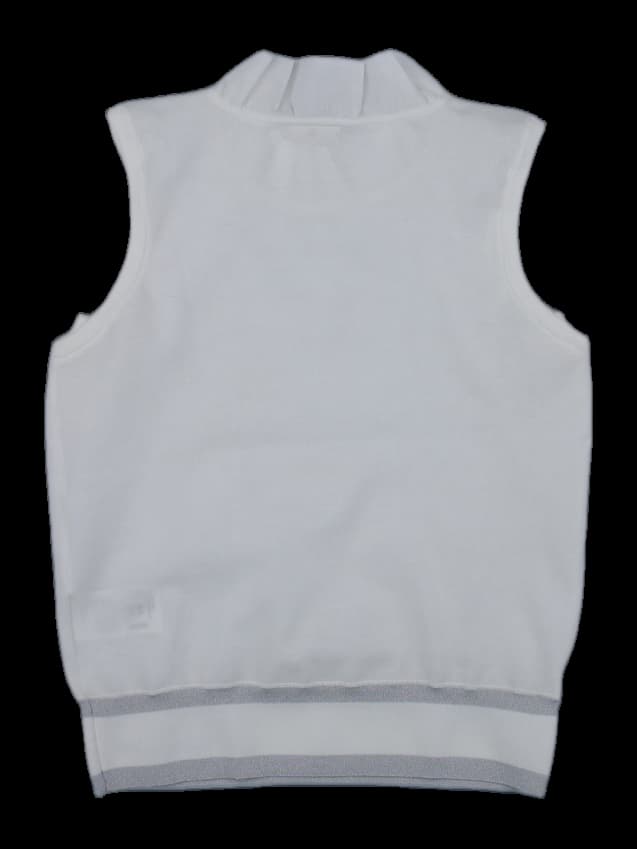 화이트 프릴 넥 민소매 니트 베스트