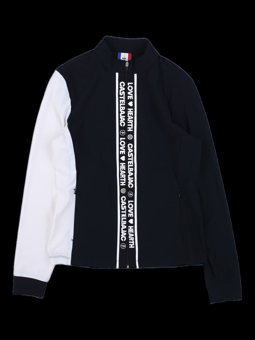 까스텔바작 블랙/화이트 배색 로고 집업