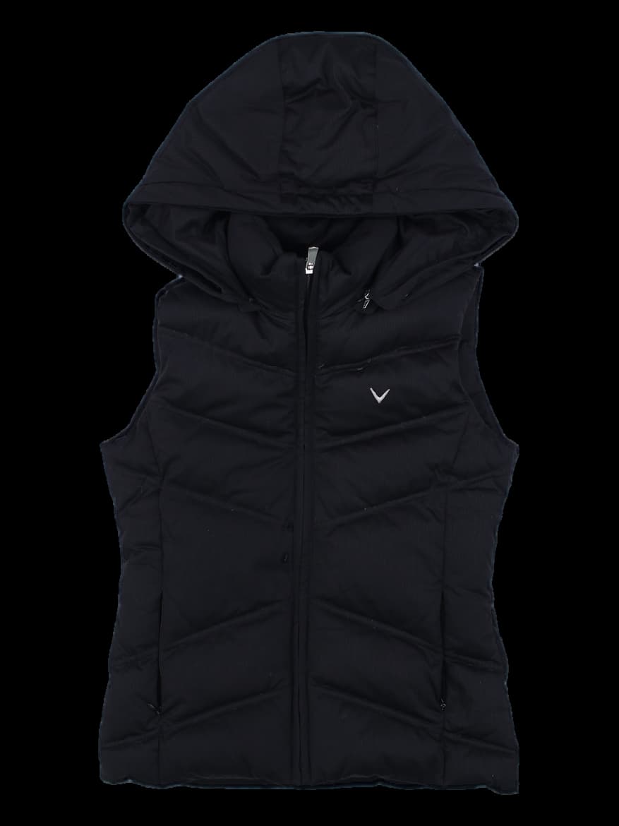 블랙 후디드 패딩 베스트