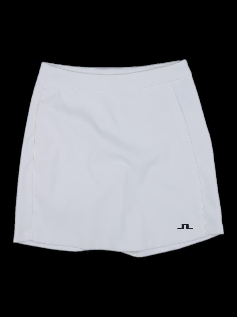 제이린드버그 화이트 로고 랩 스커트 반바지