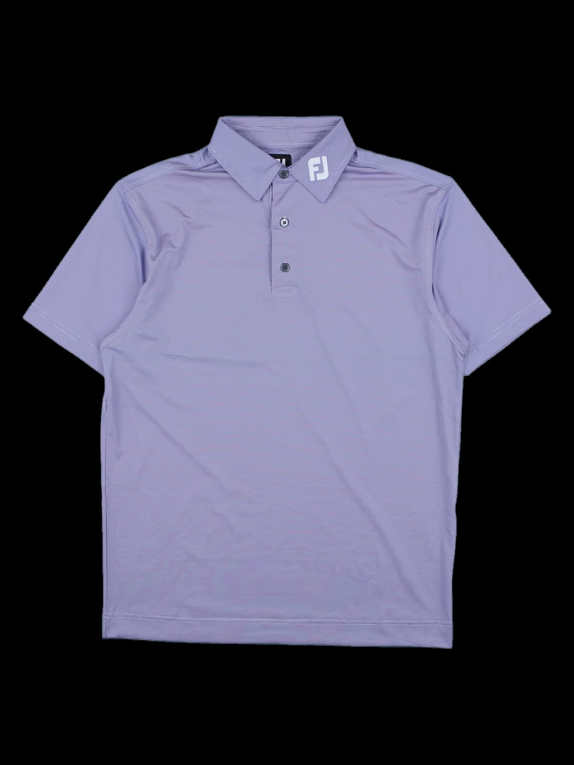 풋조이 남성 퍼플 스트라이프 반팔 폴로 셔츠