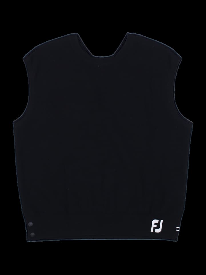 블랙 브이넥 골지 니트 베스트