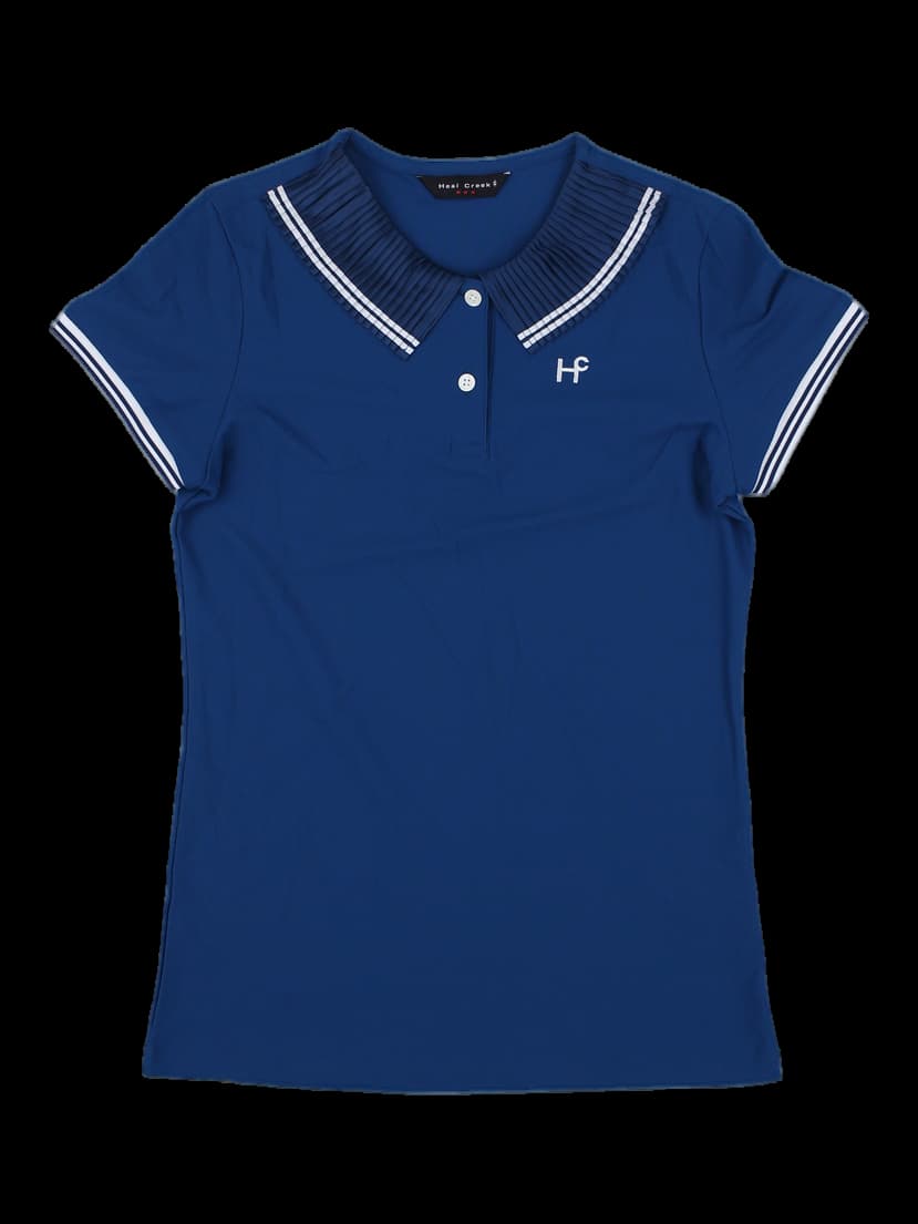 여성 카라 스트라이프 반팔 티셔츠