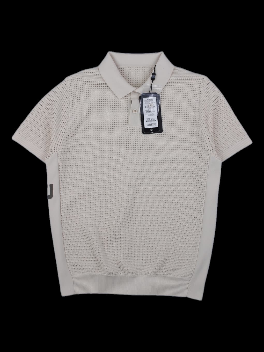 베이지 반팔 니트 카라티