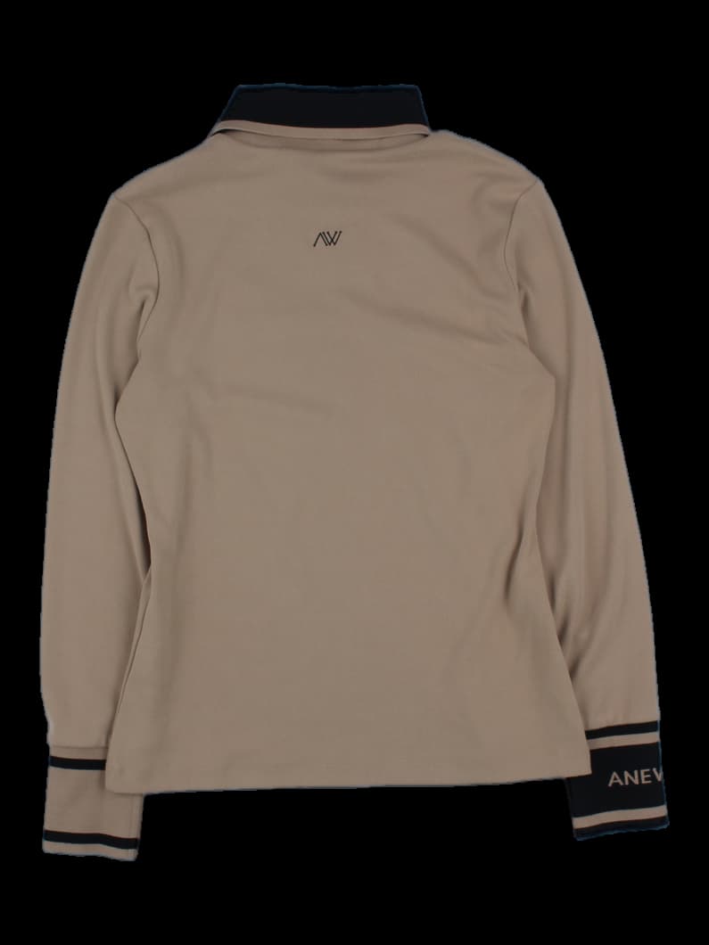 베이지 하이넥 롱슬리브 티셔츠