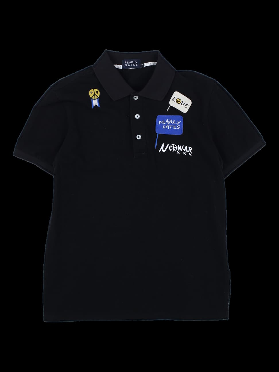 파리게이츠 와펜 장식 블랙 반팔 카라티