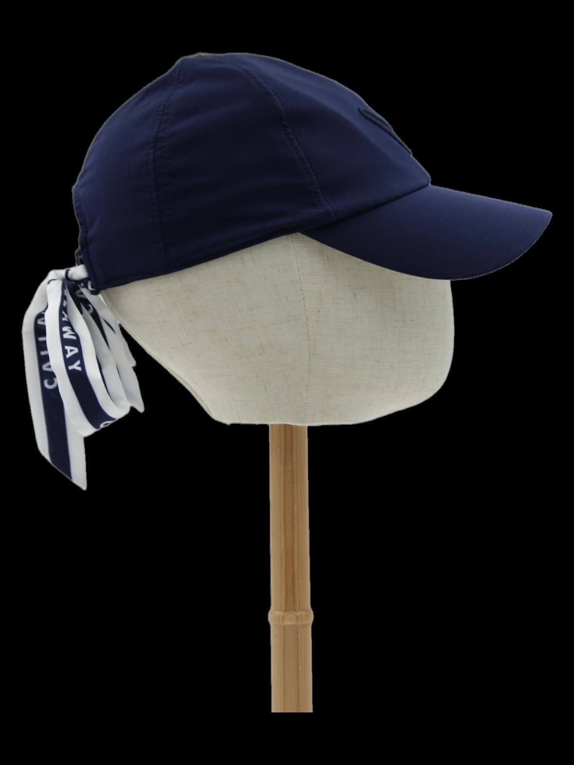 네이비 리본 디테일 캡