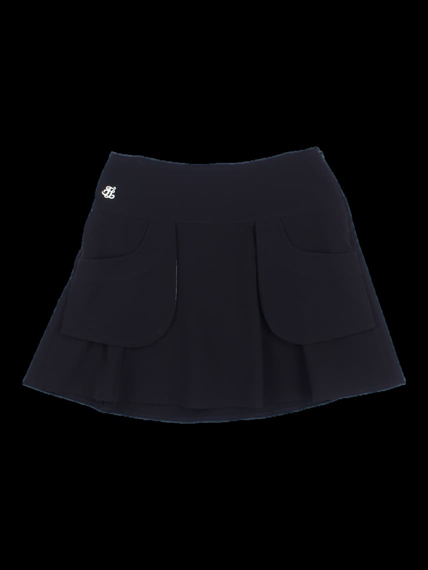 블랙 플리츠 미니 스커트