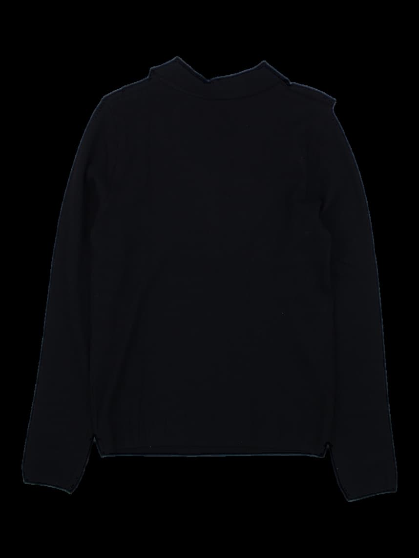 블랙 긴팔 카라 니트 티셔츠