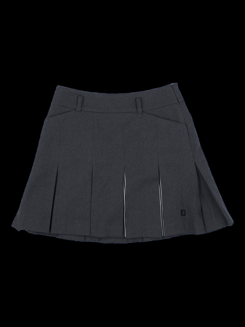 다크 그레이 플리츠 미니 스커트