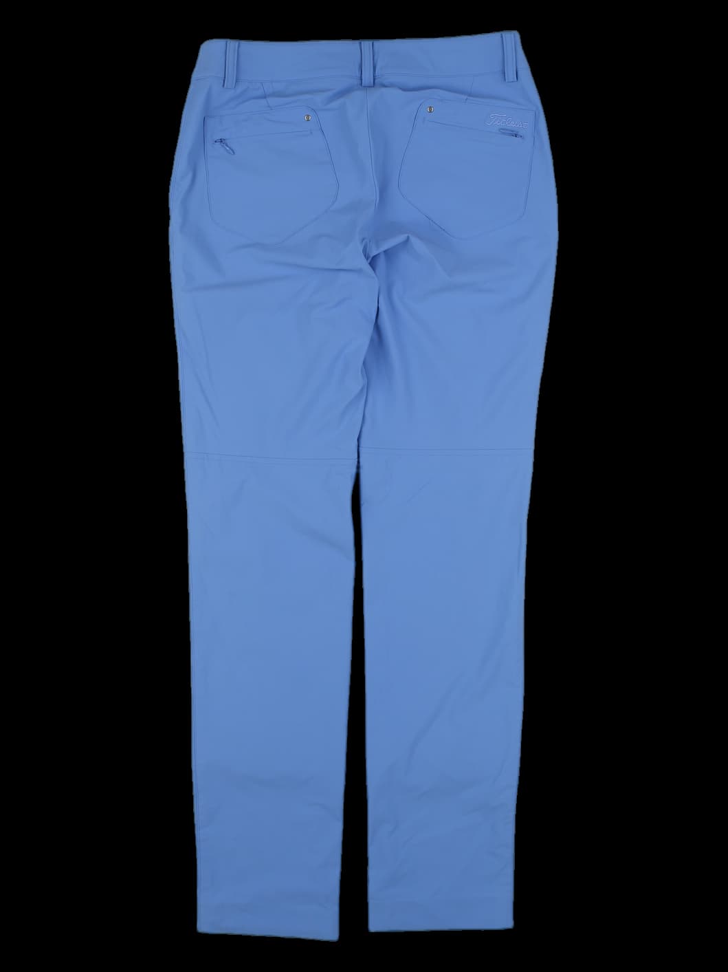 블루 솔리드 슬림 핏 긴바지