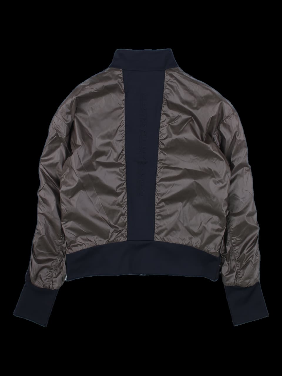 남성 브라운 하이넥 배색 지퍼 점퍼