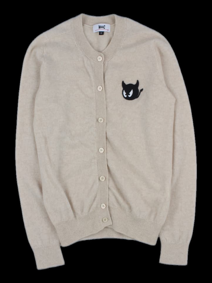 WAAC 와키 자수 베이지 니트 가디건