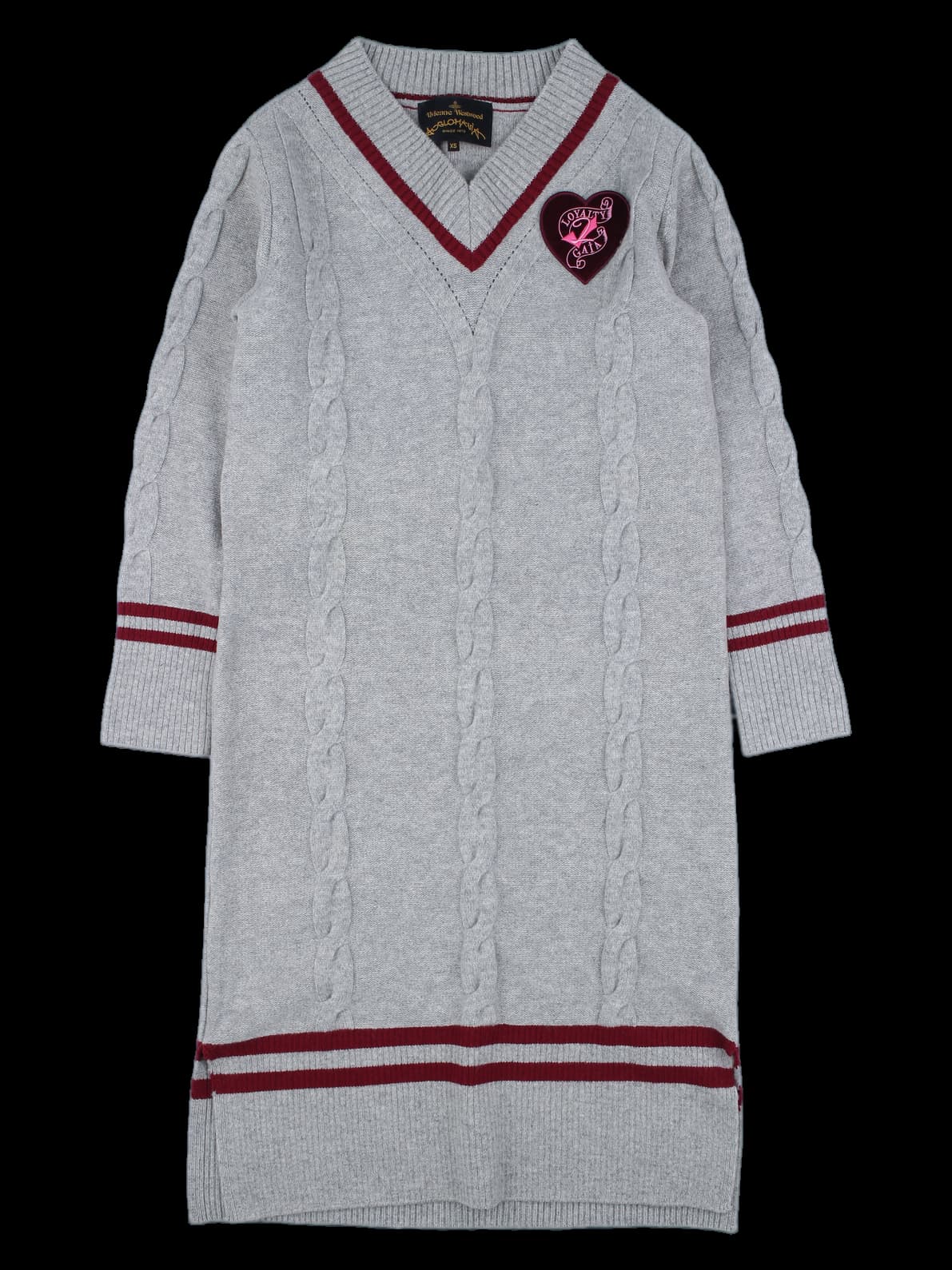 그레이 케이블 니트 원피스