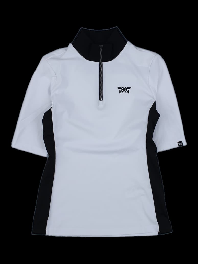 여성 PXG 5부 소매 반집업 티셔츠