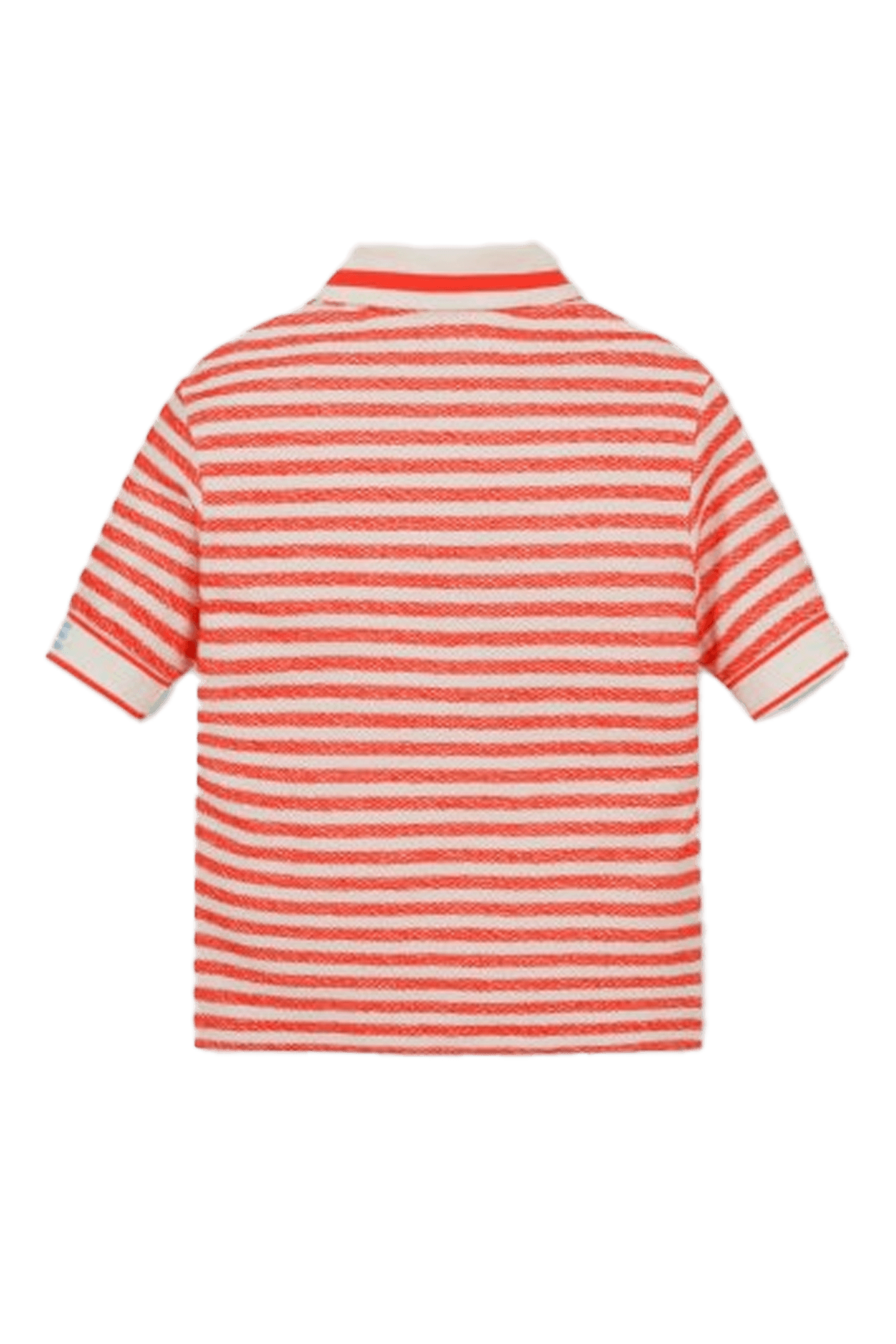 스트라이프 칼라 숏 슬리브티