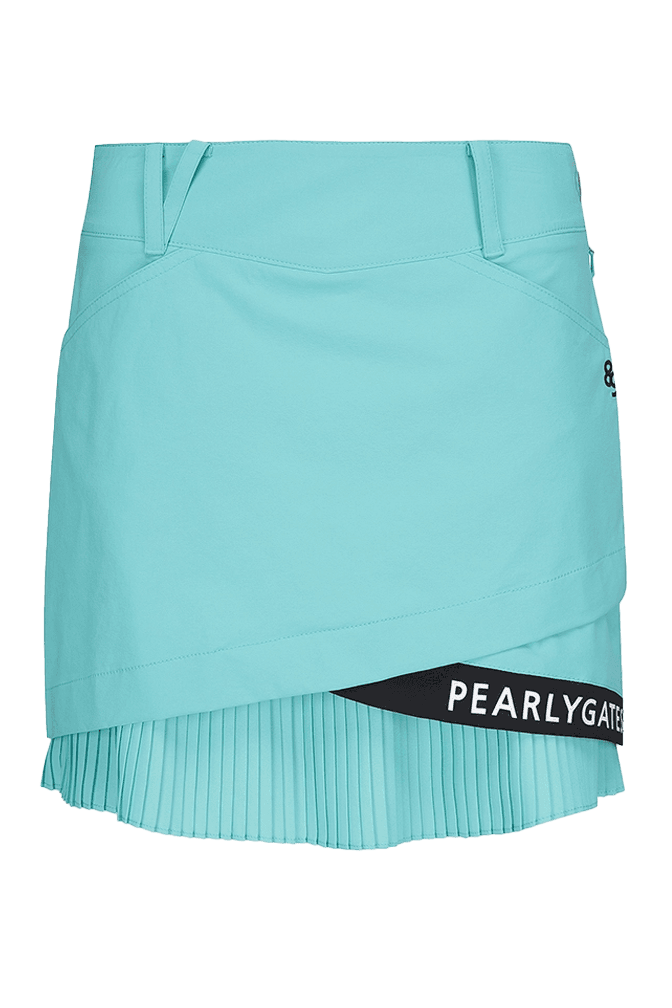 미니 포켓 로고 포인트 플리츠 큐롯 스커트