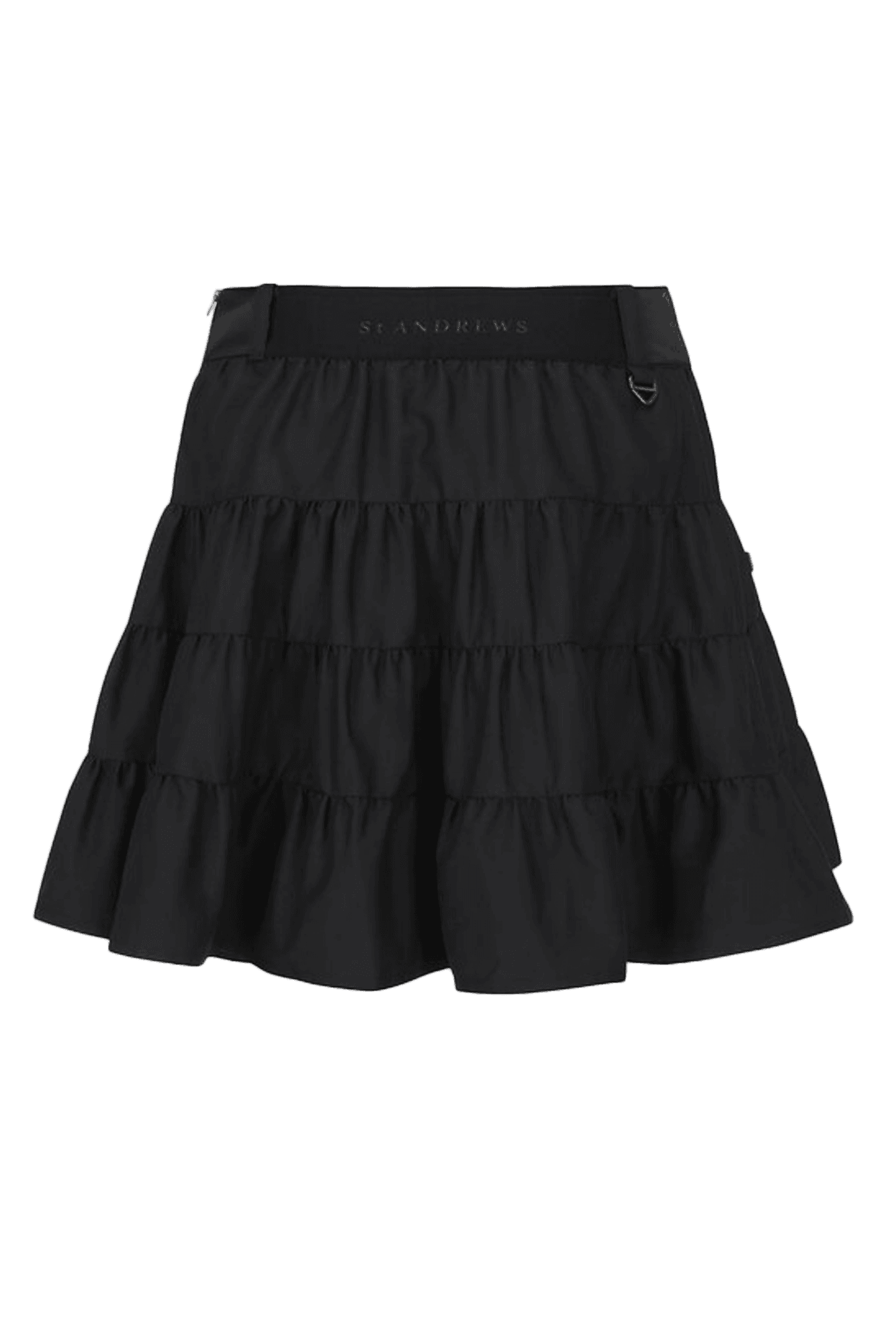 유광 배색 오비 티어드 스커트