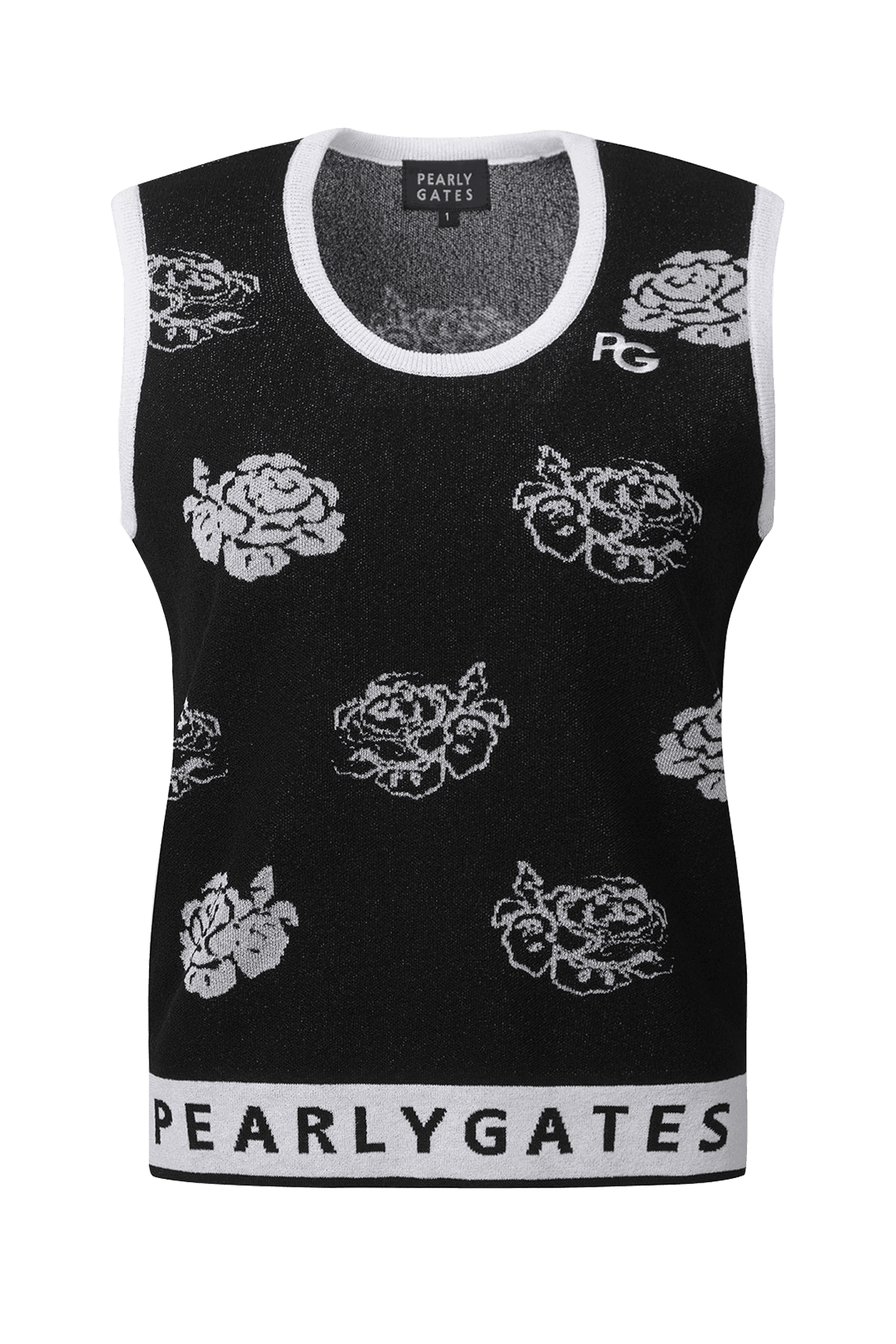 여성 체크 버튼 디테일 니트베스트