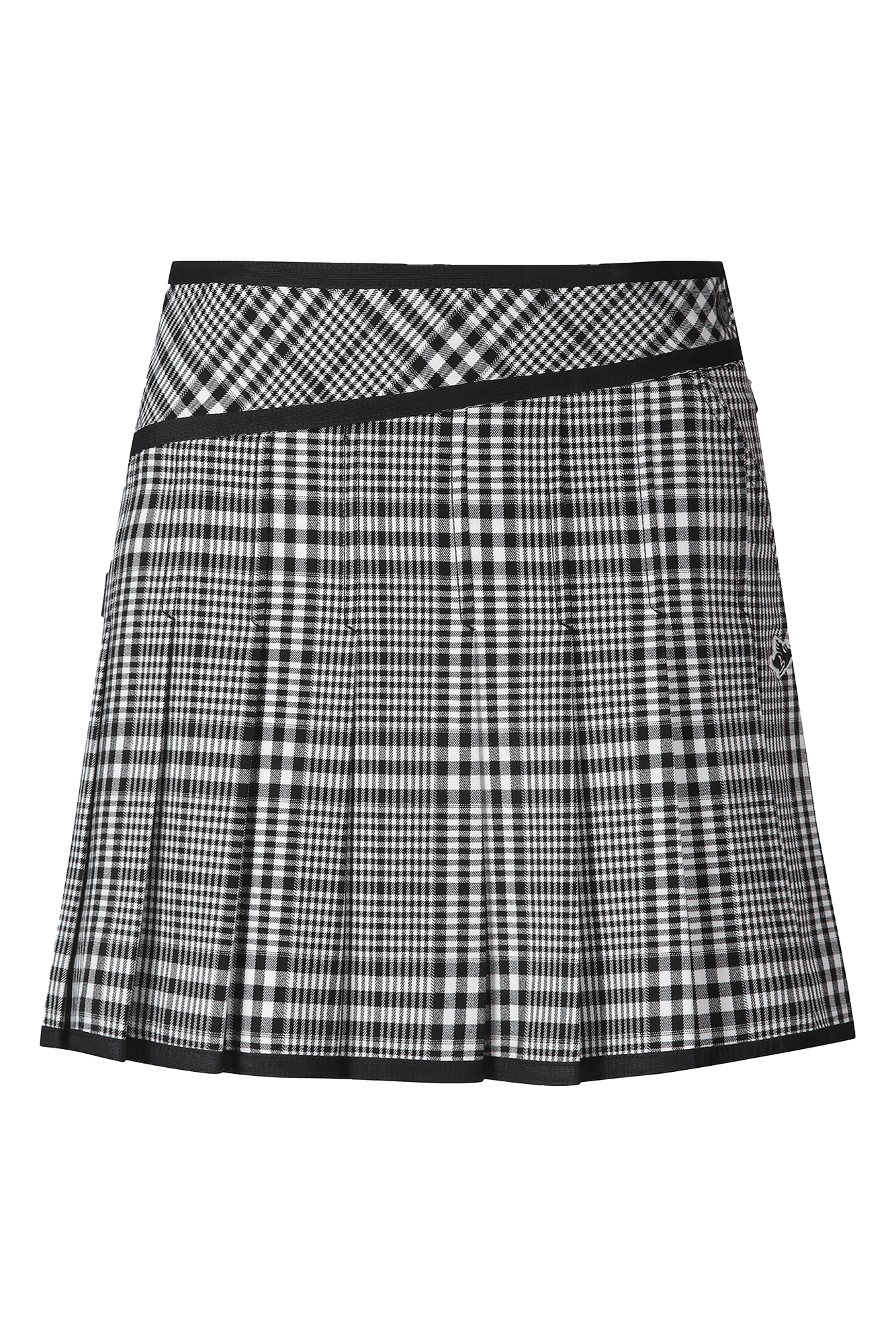 스마일 패턴 플리츠 큐롯 스커트