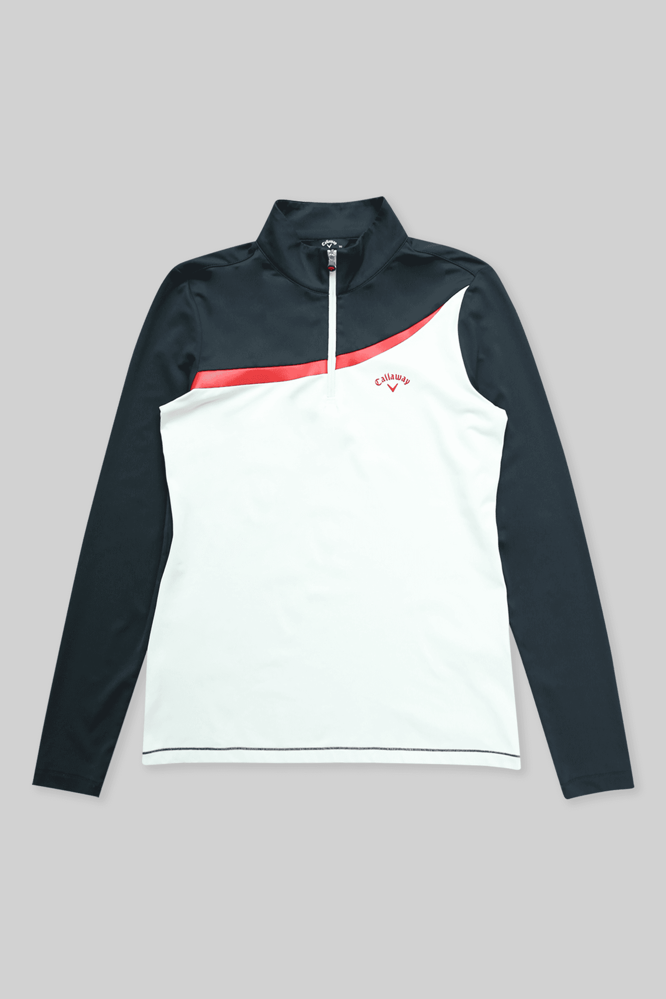 웨이브 배색 하이넥 티셔츠