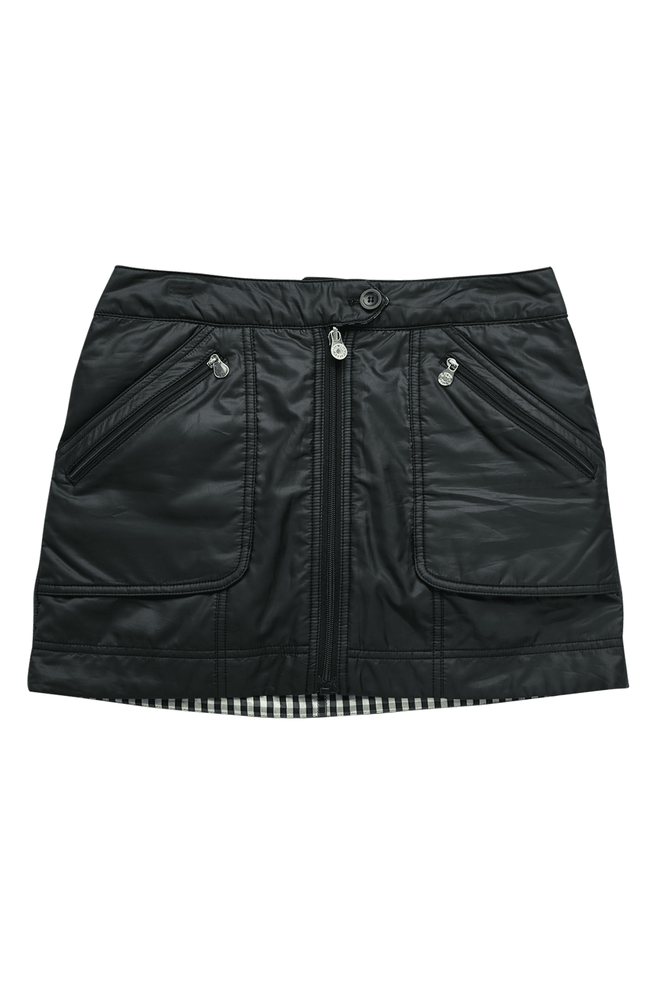 지퍼 포인트 패딩 스커트