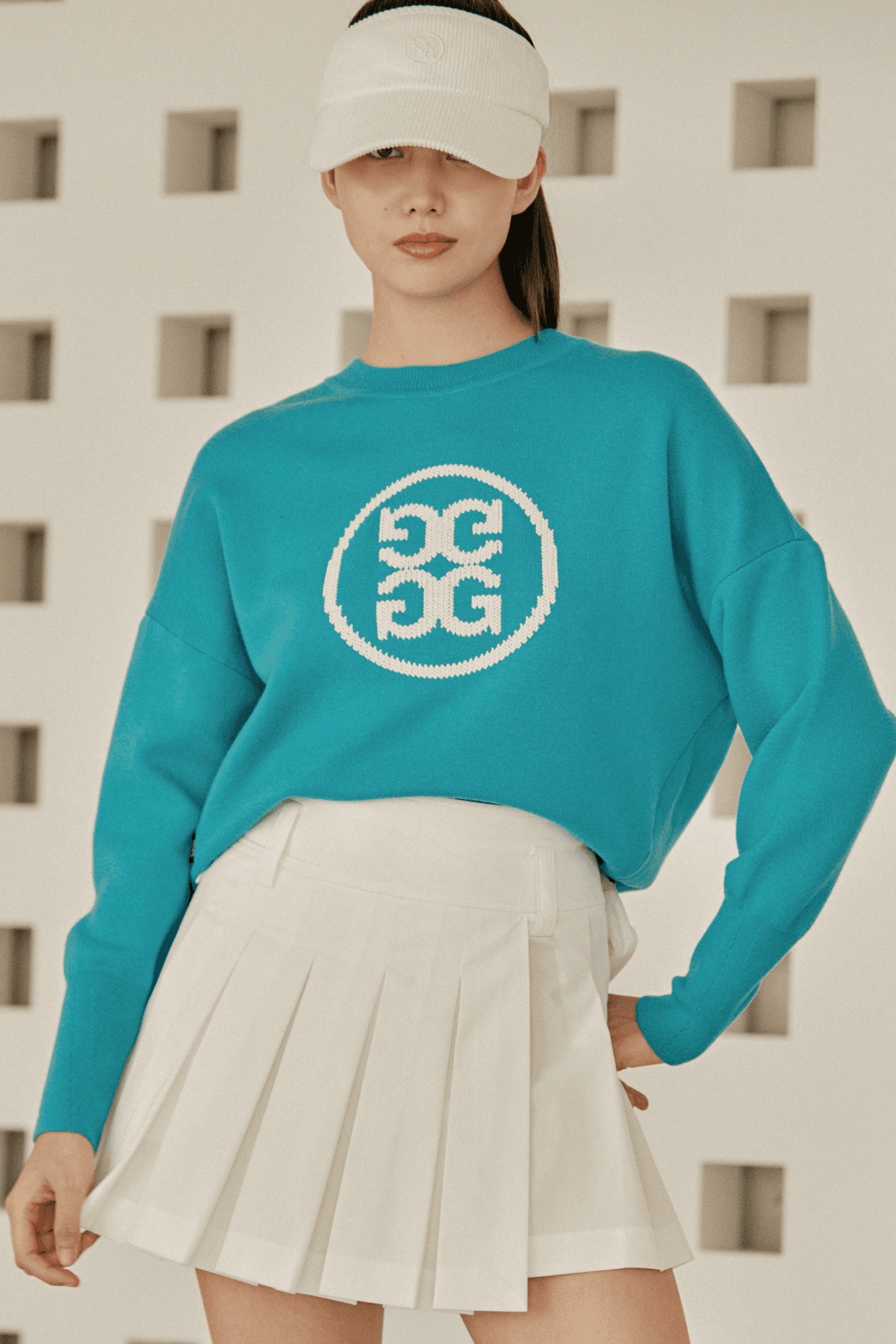 CIRCLE G'S 크루넥 스웨터 블루