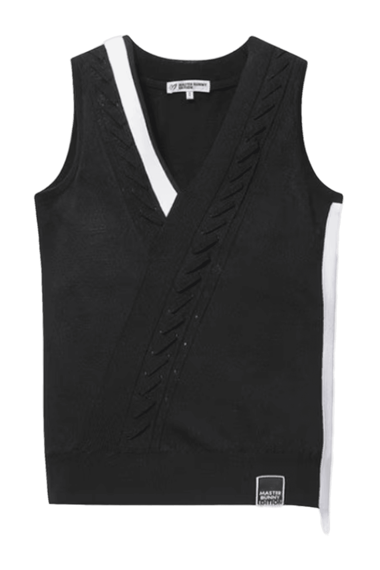 라인 브이넥 니트 베스트