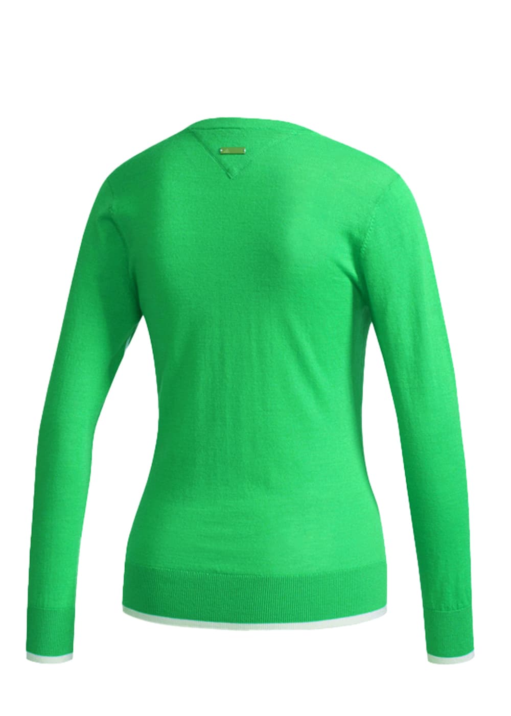 그린화이트 배색 스웨터