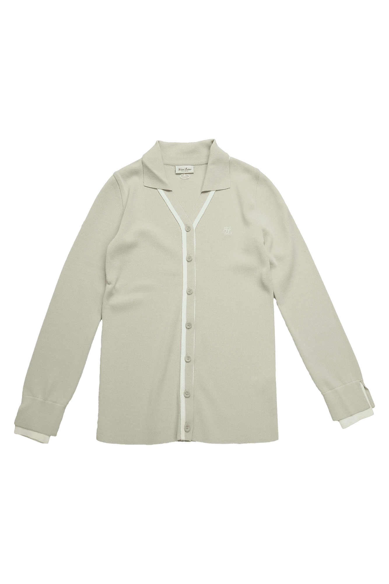 여성 카라 배색 포인트 가디건