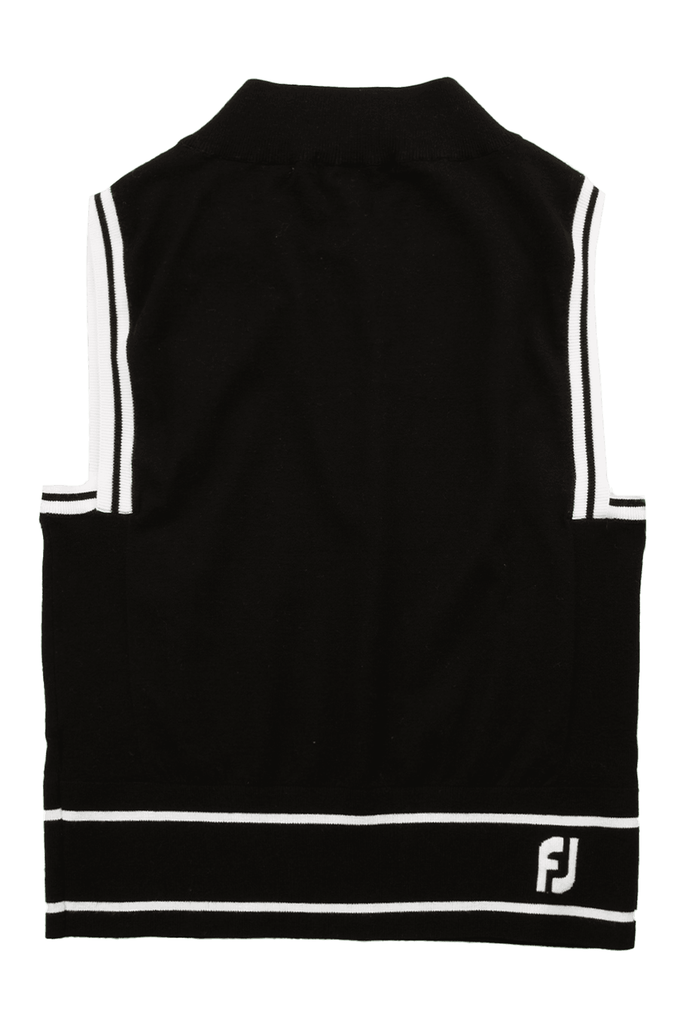 라인 배색 민소매 니트