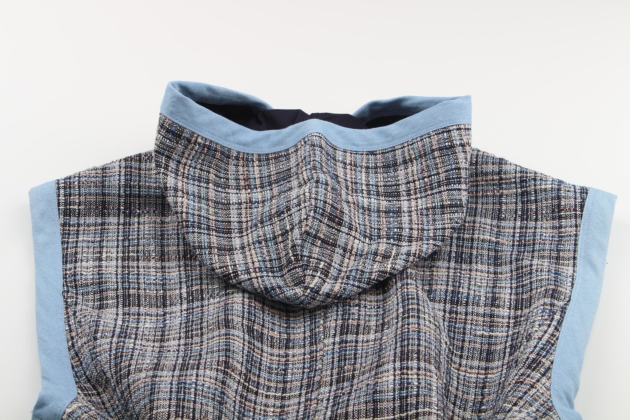 네이비 트위드 후드 베스트 쇼츠 투피스 세트