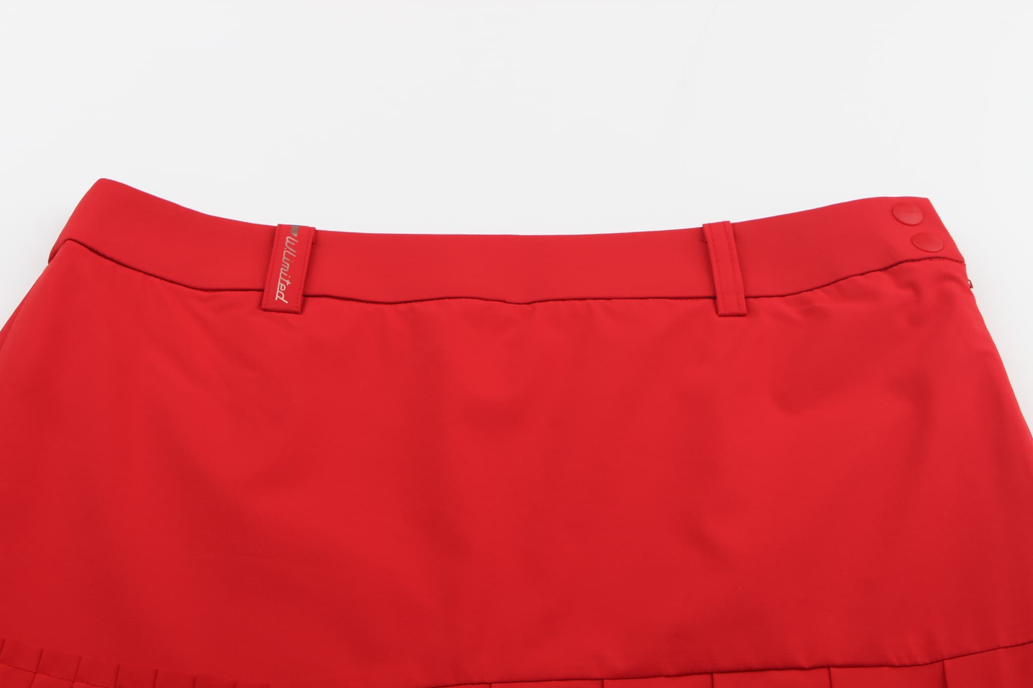 레드 밑단 플리츠 큐롯 스커트