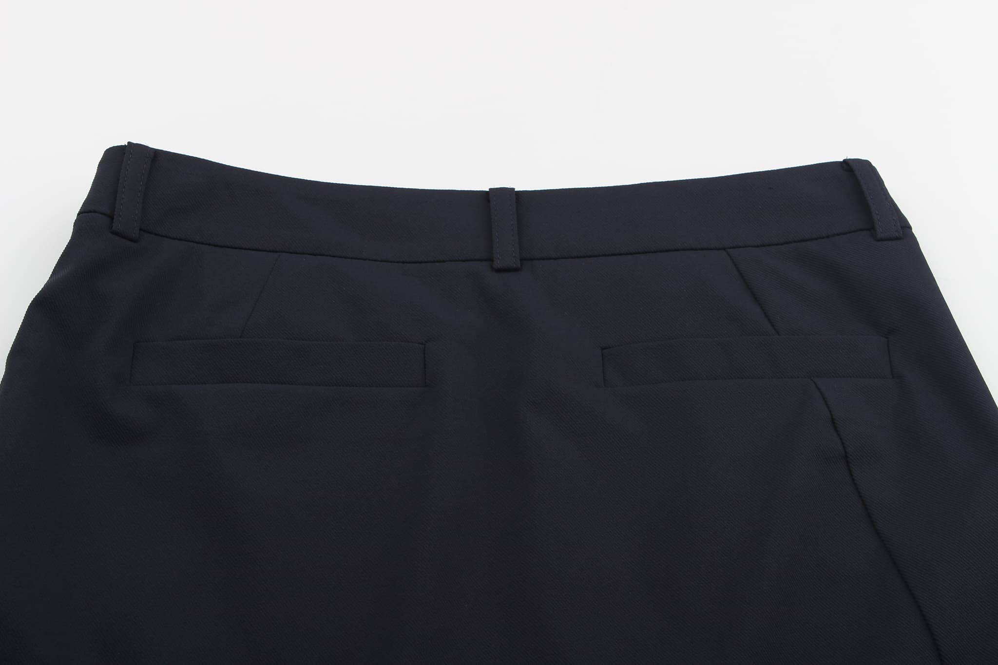 네이비 원사이드 포켓 H라인 스커트