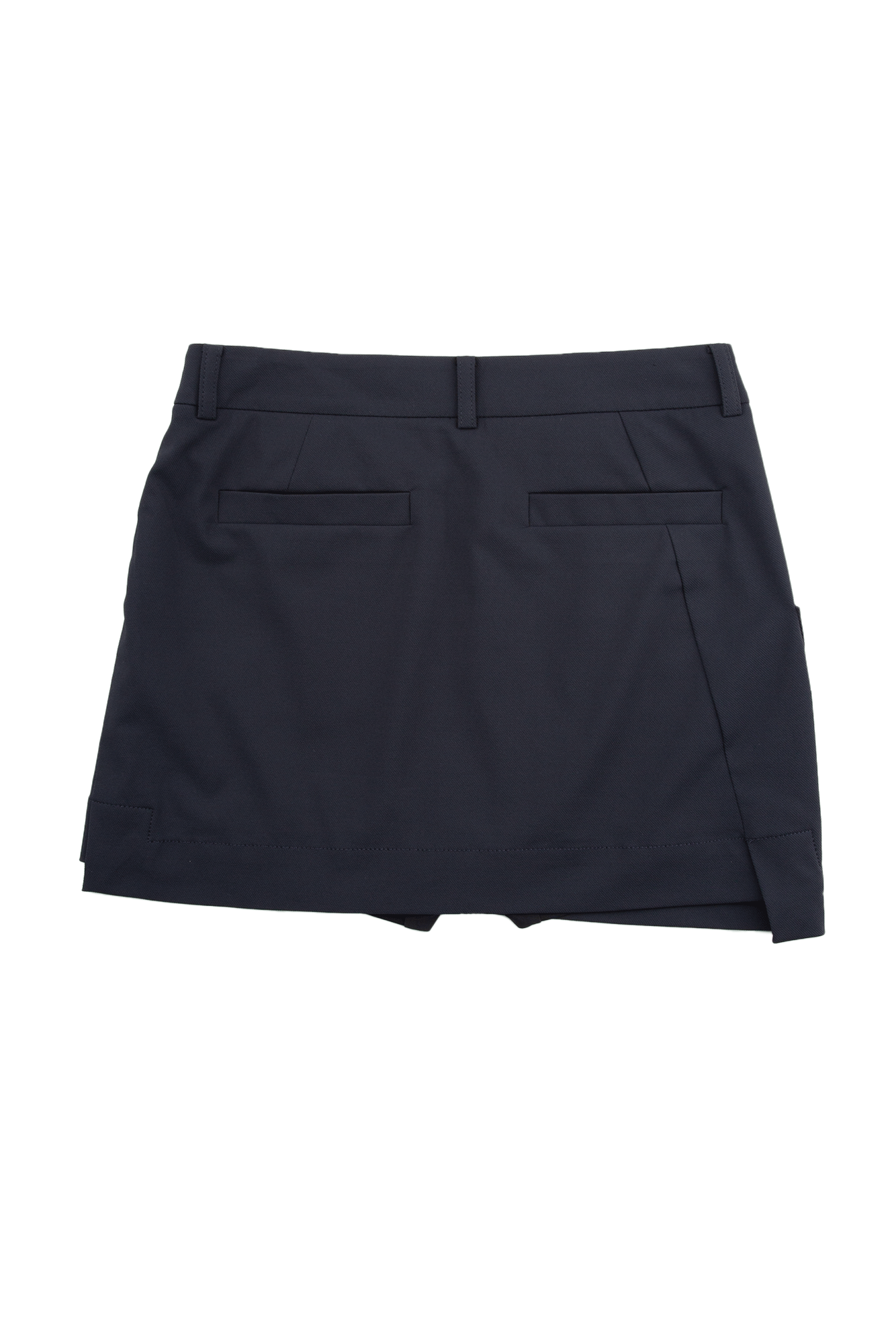 네이비 원사이드 포켓 H라인 스커트