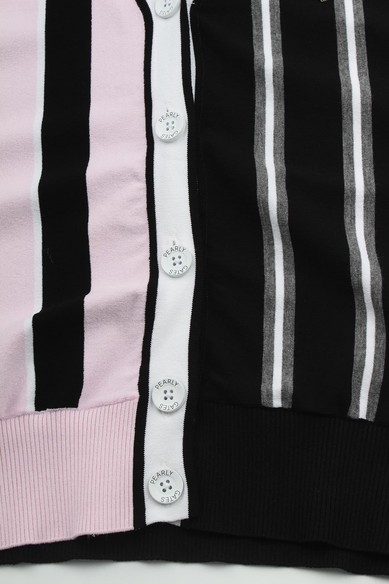 여성 스마일 스트라이프 니트 베스트