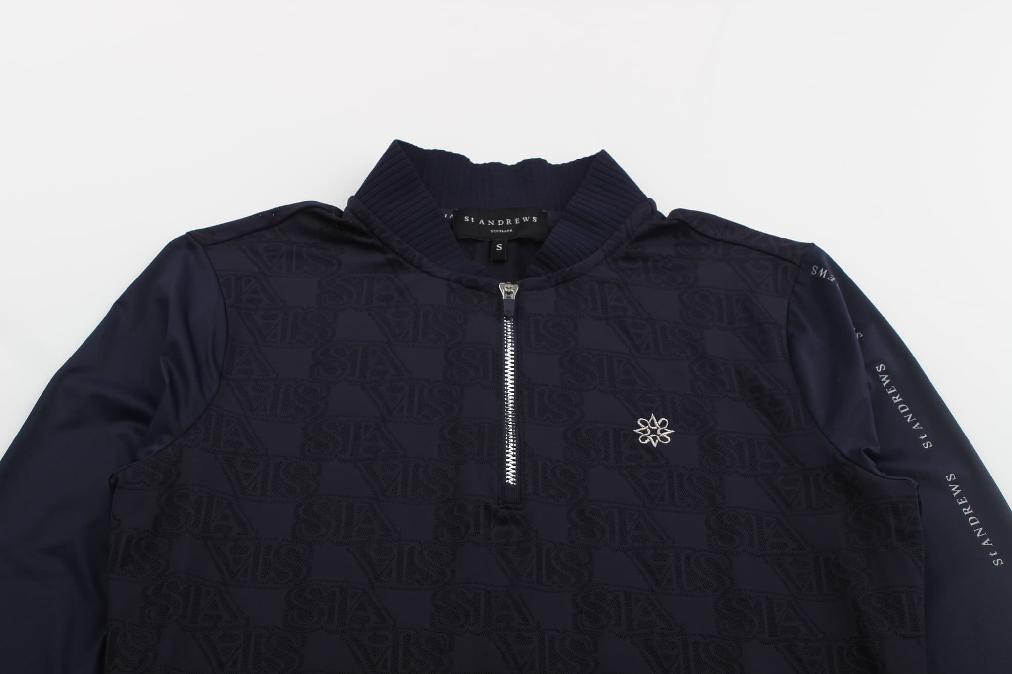 여성 STA 자가드 메쉬 냉감 소매 하프 집업