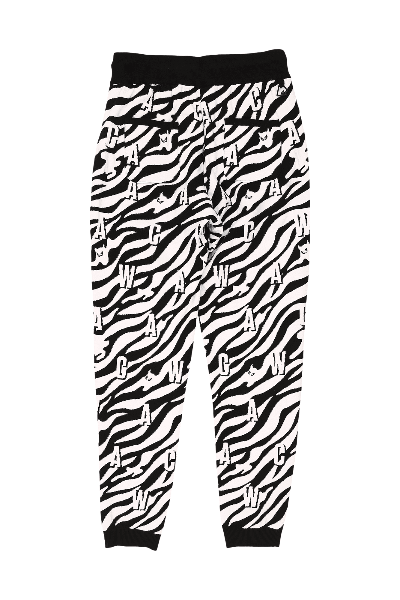 여성 지브라 패턴 믹스 니트 조거팬츠
