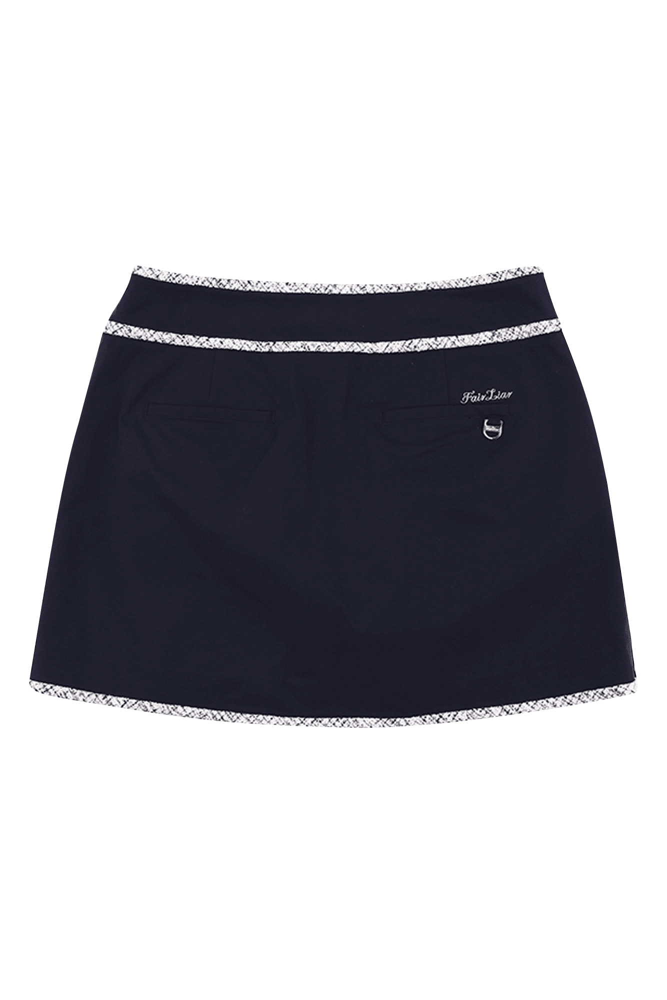 로고버튼 트윌 배색 스커트