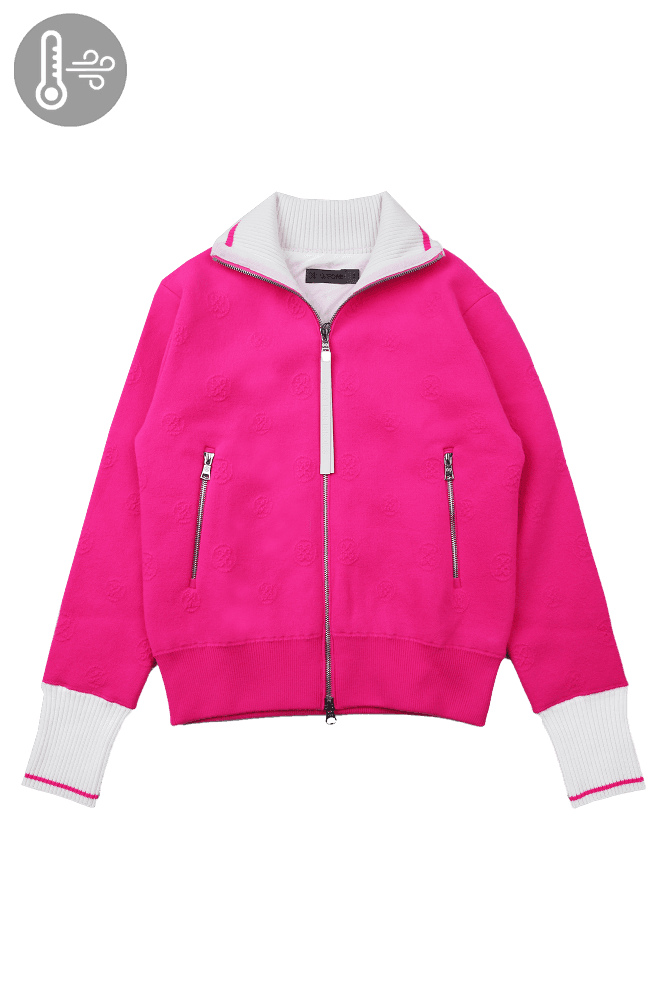 로고 패턴 집업 핑크