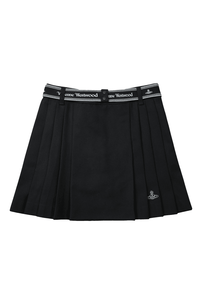 비비안 로고 플리츠 스커트