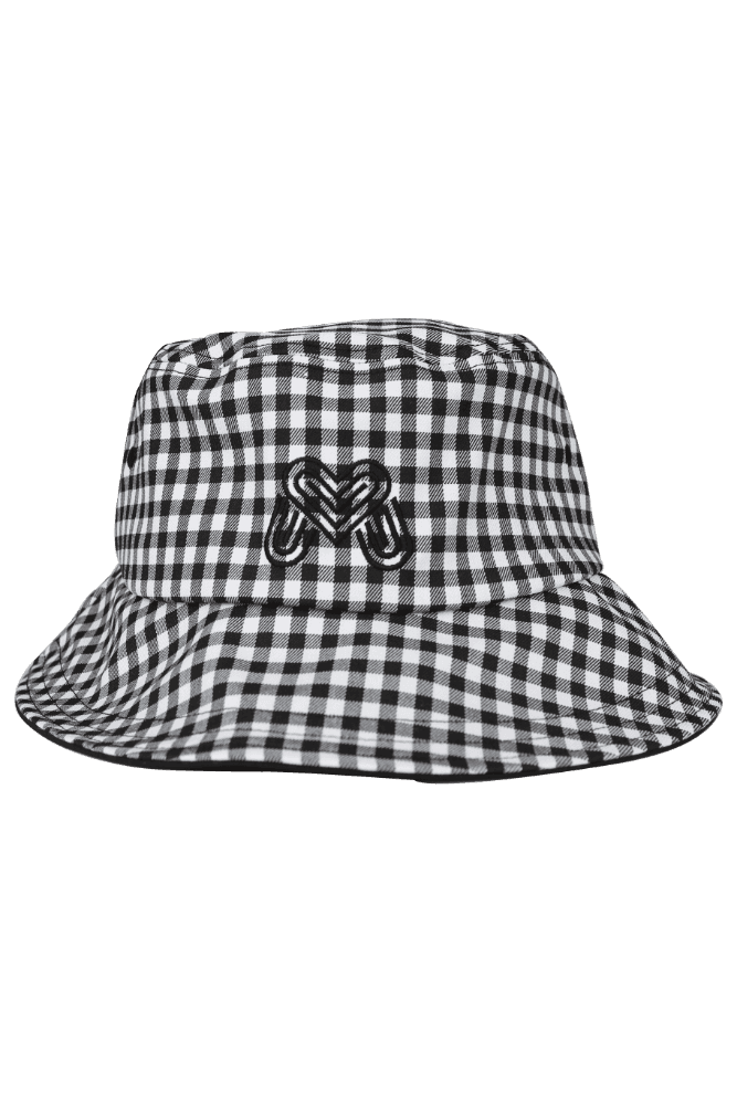 깅엄 체크 버킷햇