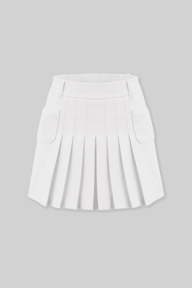 하트 심볼 포켓 스커트_화이트(XS)