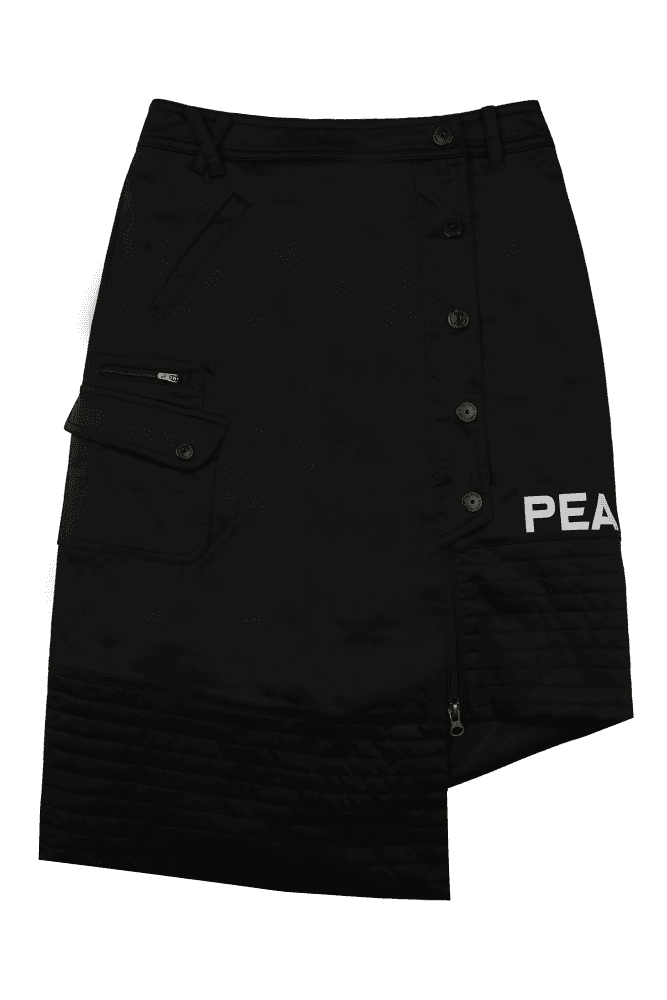 아웃포켓 언발 스커트_블랙(S)