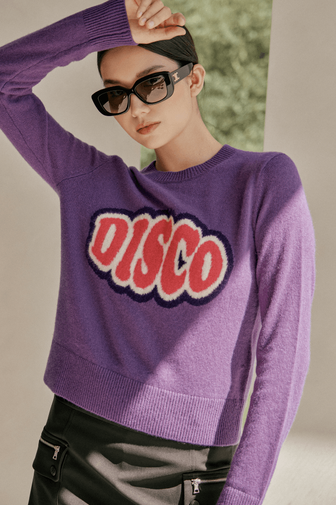 디스코 긴팔 니트 퍼플