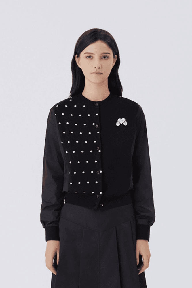 도트 패턴 가디건